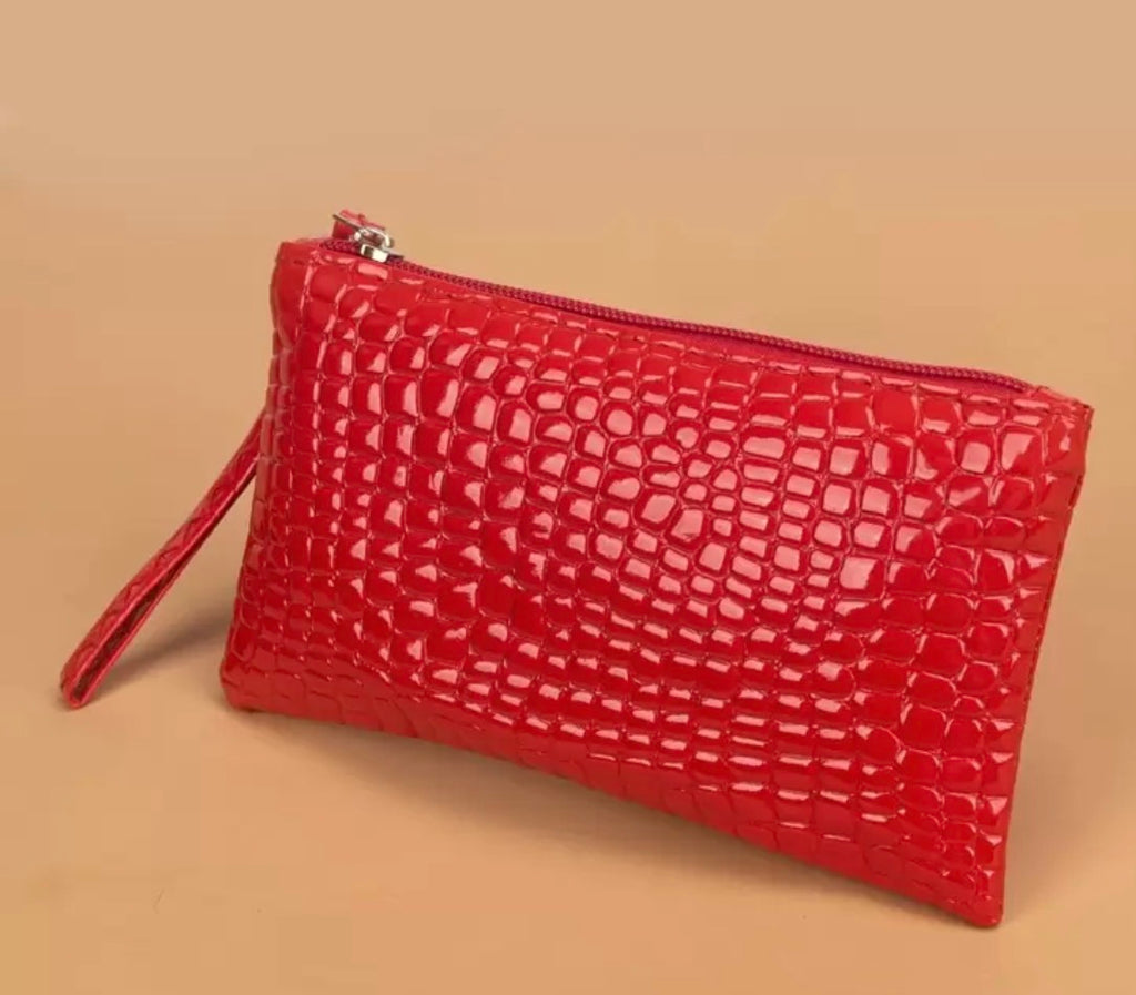 The Croc-Embossed Wristlet