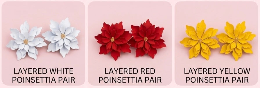 The Layered Poinsettia Earrings