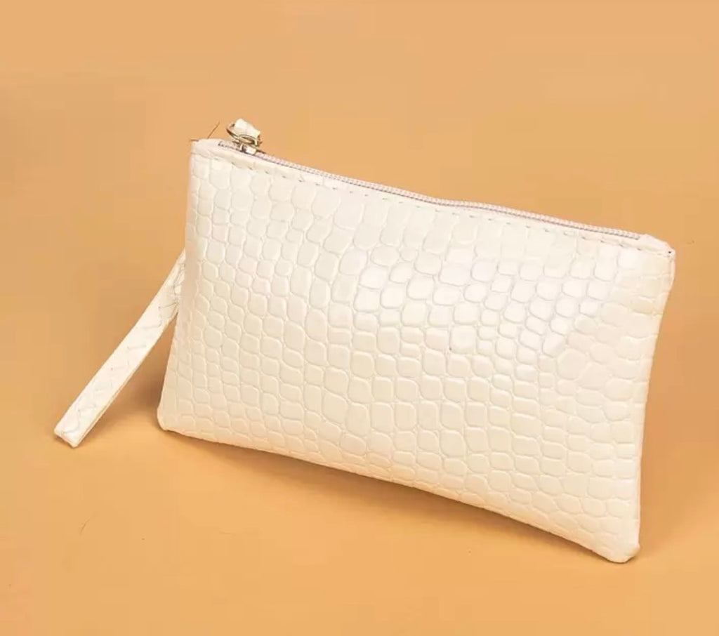 The Croc-Embossed Wristlet