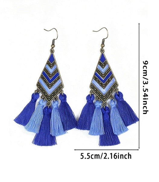 The Indigo Horizon Tassel Drops