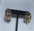 Triple Strand Gold Hoop Earrings