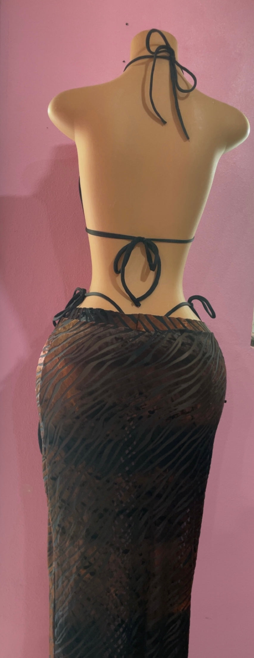 Devoré Velvet Tiger/Zebra Draped Set