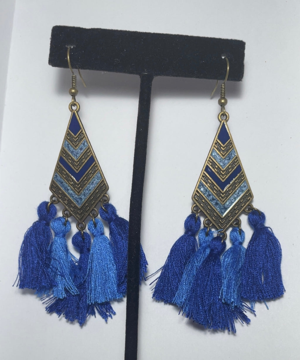 The Indigo Horizon Tassel Drops