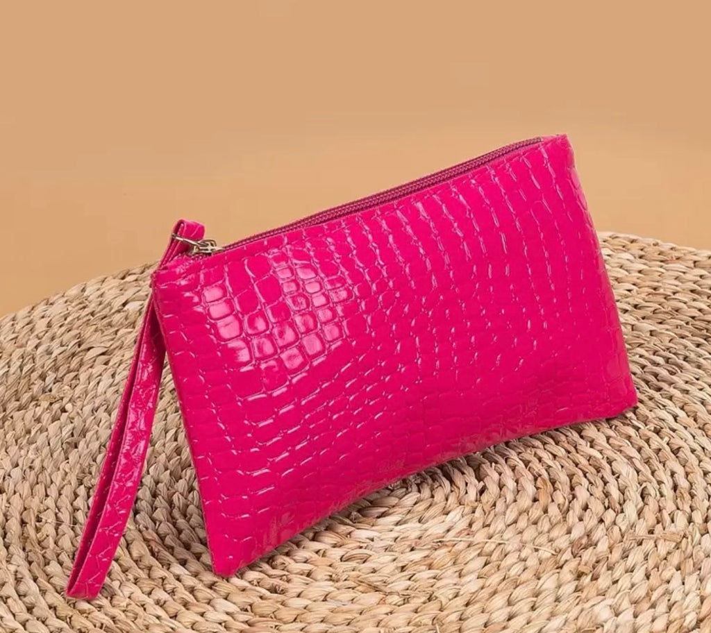 The Croc-Embossed Wristlet