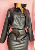 The Onyx Cropped Moto Jacket