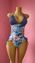 Floral Ribbed One-Piece