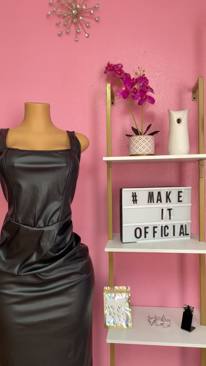 The Onyx Leather Midi